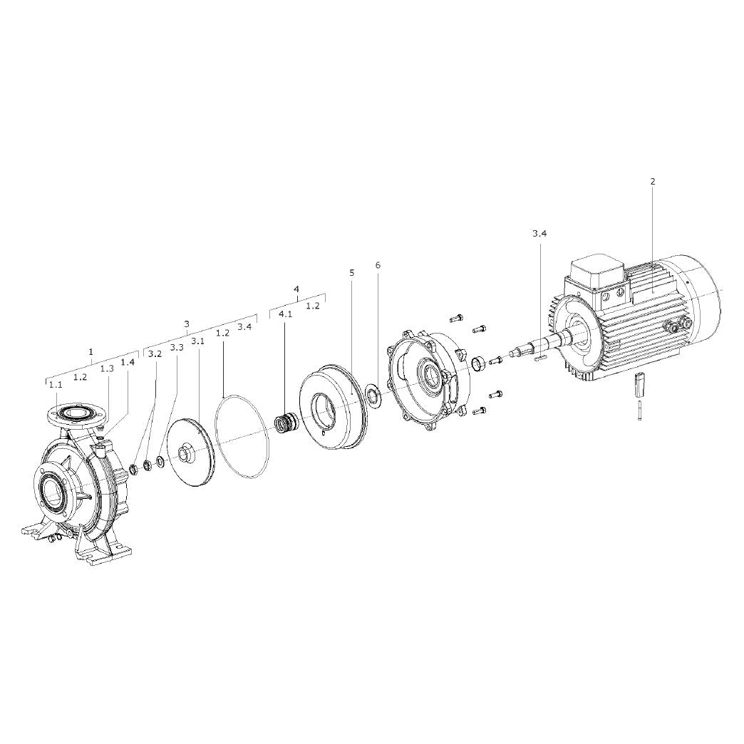 Explosionszeichnung Wilo BM, BM-B – Ersatzteil Dichtring 50X65X8 DIN3760 (Art. 2137064)