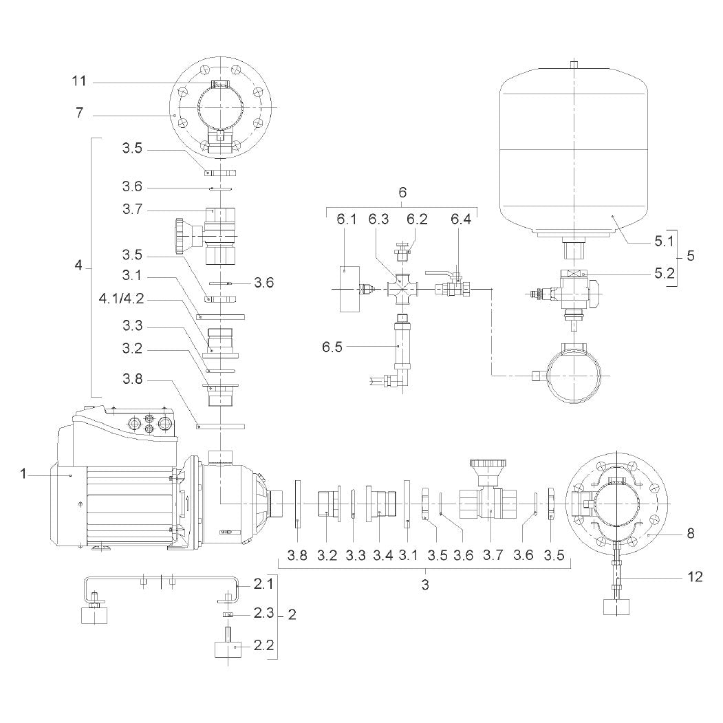 Explosionszeichnung Wilo Comfort-N-Vario COR MVISE/VR, Comfort-N-Vario COR-1 MVISE/GE – Ersatzteil Gehäuse RFV.(RV-IN)DN40 Losflansch (Art. 2032630)