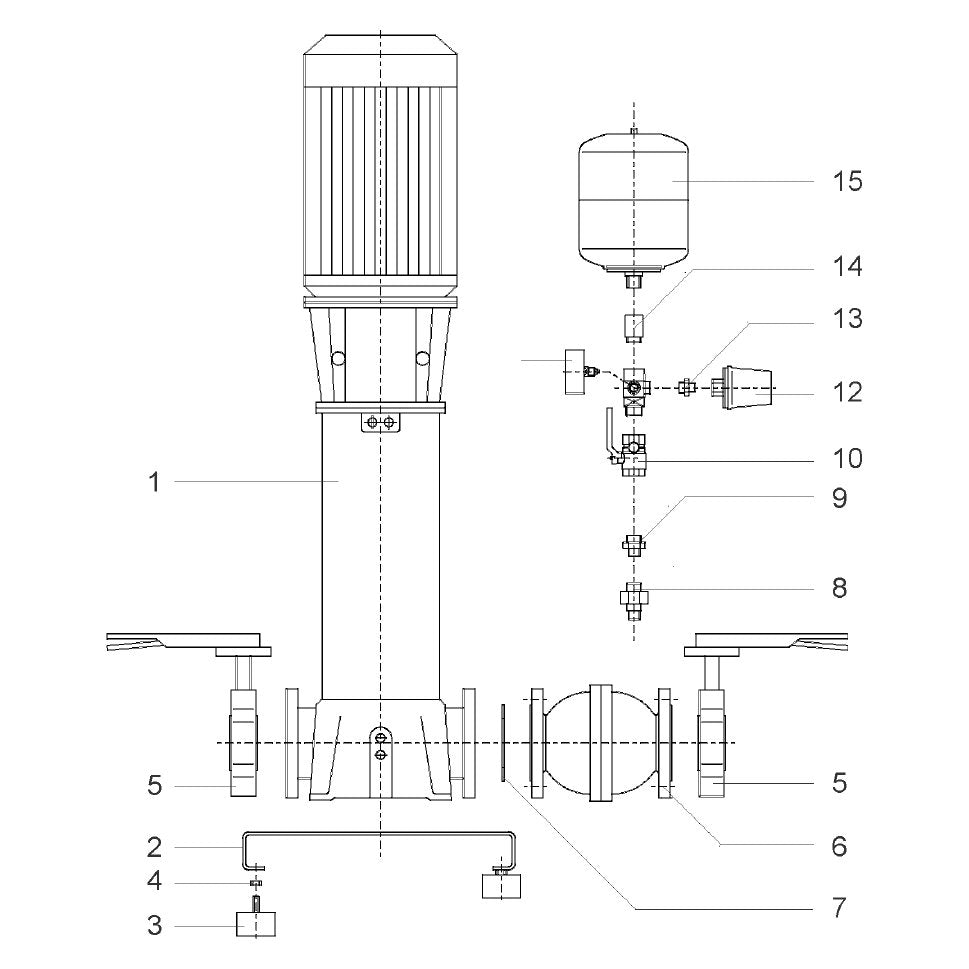 Explosionszeichnung Wilo Economy CO-1 MVL/ER, FLA – Ersatzteil Doppelnippel R3/8"-1/4"MS VIEGA1531 (Art. 2049183)
