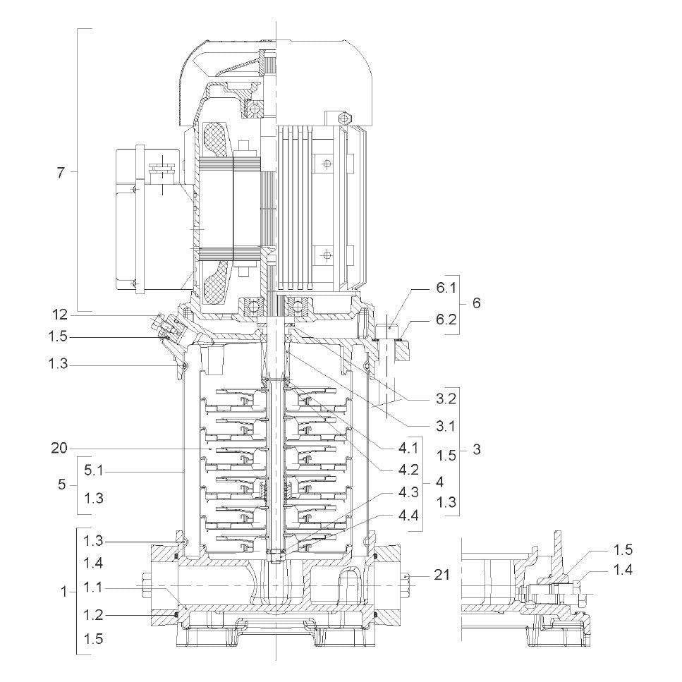 Explosionszeichnung Wilo Comfort-Vario COR MHIE/ECe, Comfort-Vario COR MHIE/VR – Ersatzteil Gleitringdichtung (Art. 2127448)