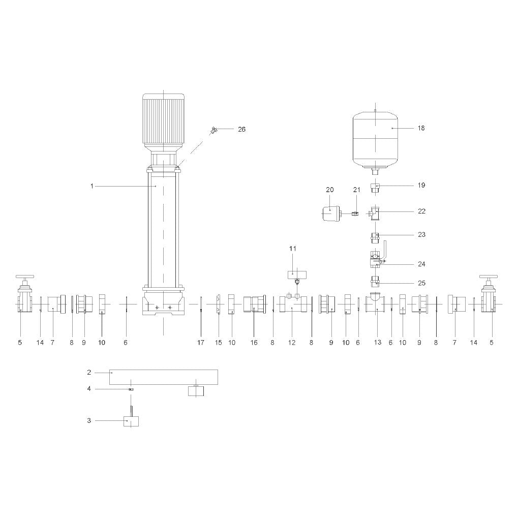 Explosionszeichnung Wilo Economy CO-1 MVL/ER, FLA – Ersatzteil Entlüftungsventil 3/8" 30BAR (Art. 2049198)