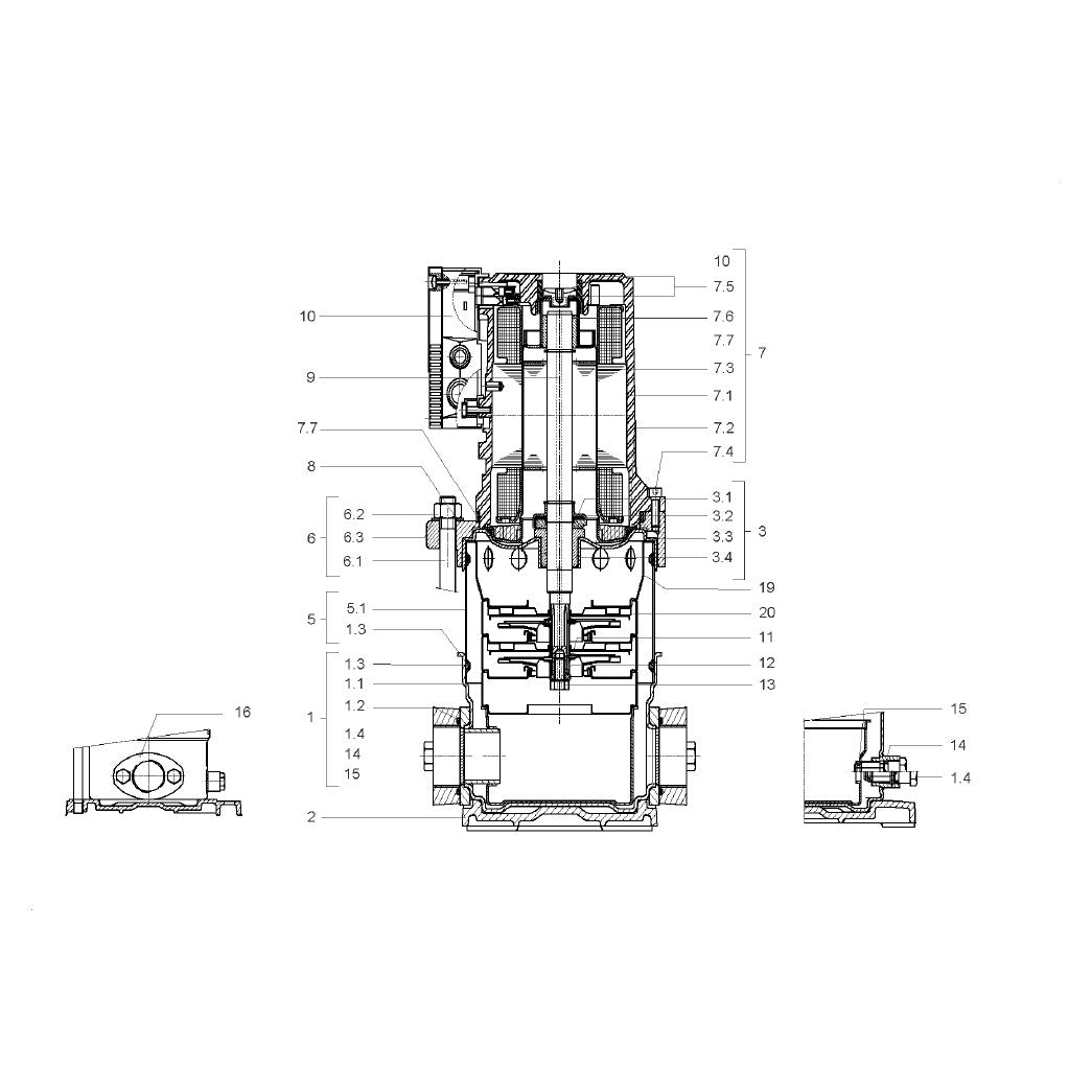 Explosionszeichnung Wilo Comfort CO MVI/CC, Comfort CO MVI/CR – Ersatzteil Stehbolzen M12 MVIS2/4 Set (Art. 2018360)