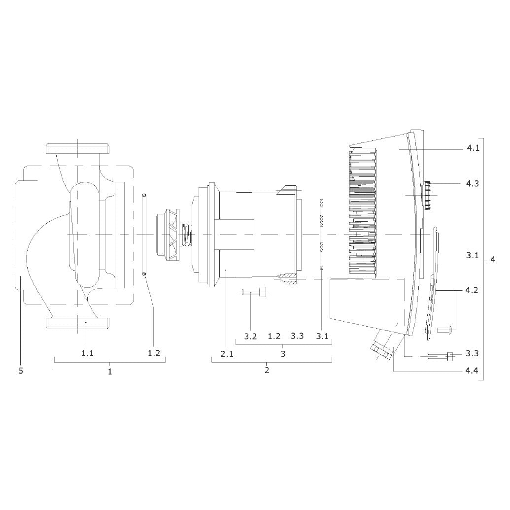 Explosionszeichnung Wilo Stratos – Ersatzteil Pumpengehäuse/Isol.I30/67 G2 HVAC SET (Art. 2150875)