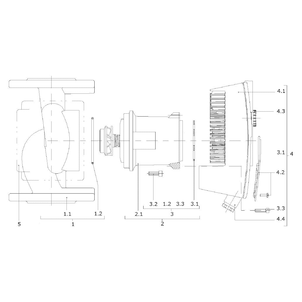Explosionszeichnung Wilo Stratos, Stratos-D – Ersatzteil Verschraubung PG7 Set (Art. 2042947)