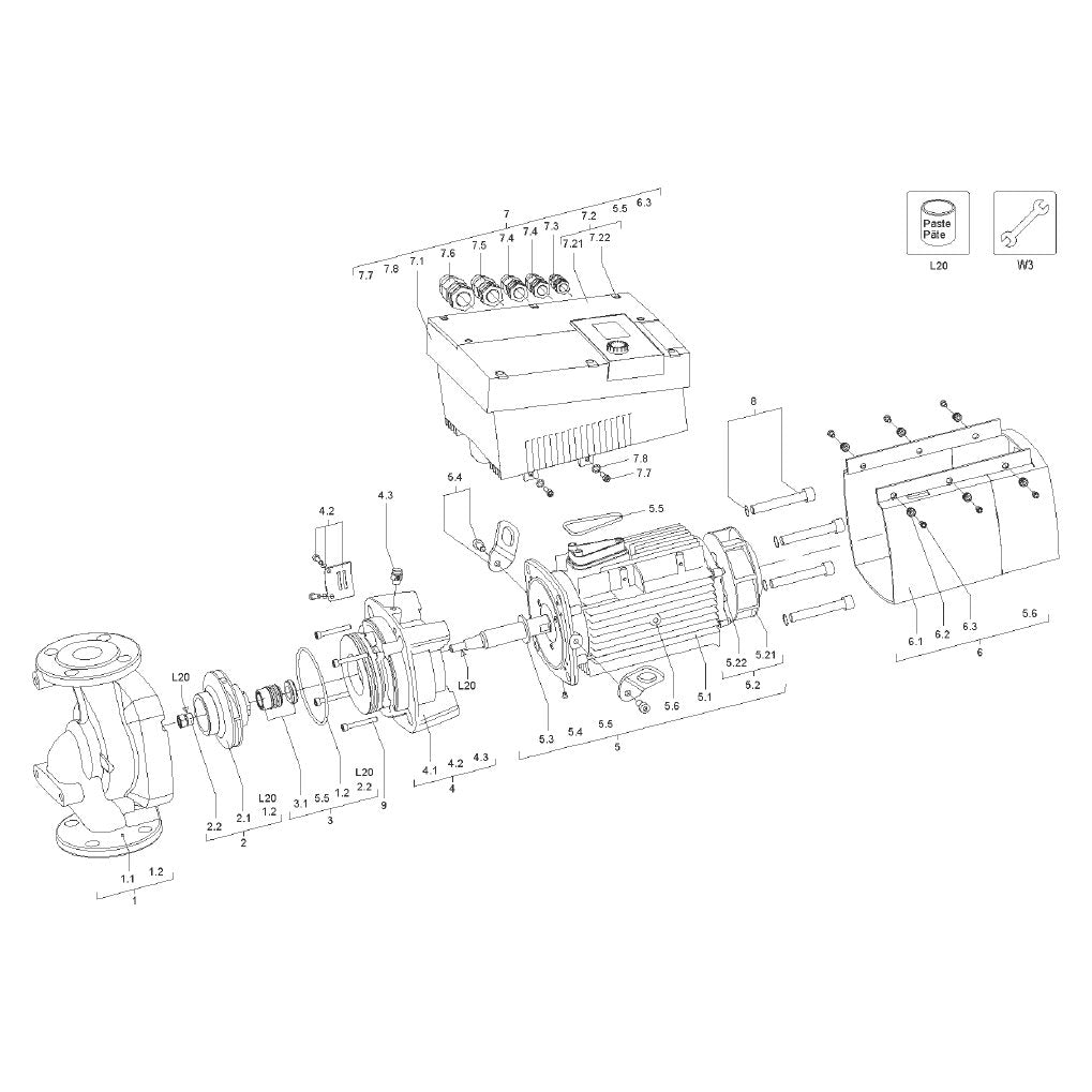 Explosionszeichnung Wilo Stratos GIGA – Ersatzteil MODUL Stratos GIGA 65/1-42/4,5 SET (Art. 2125246)