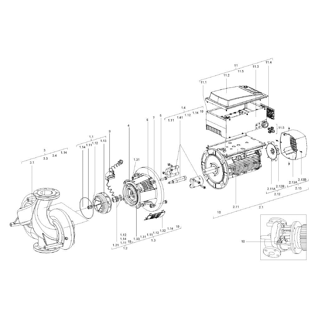 Explosionszeichnung Wilo Stratos GIGA, Stratos GIGA D – Ersatzteil Modul Stratos GIGA 100/2-22/11 SET (Art. 2192108)