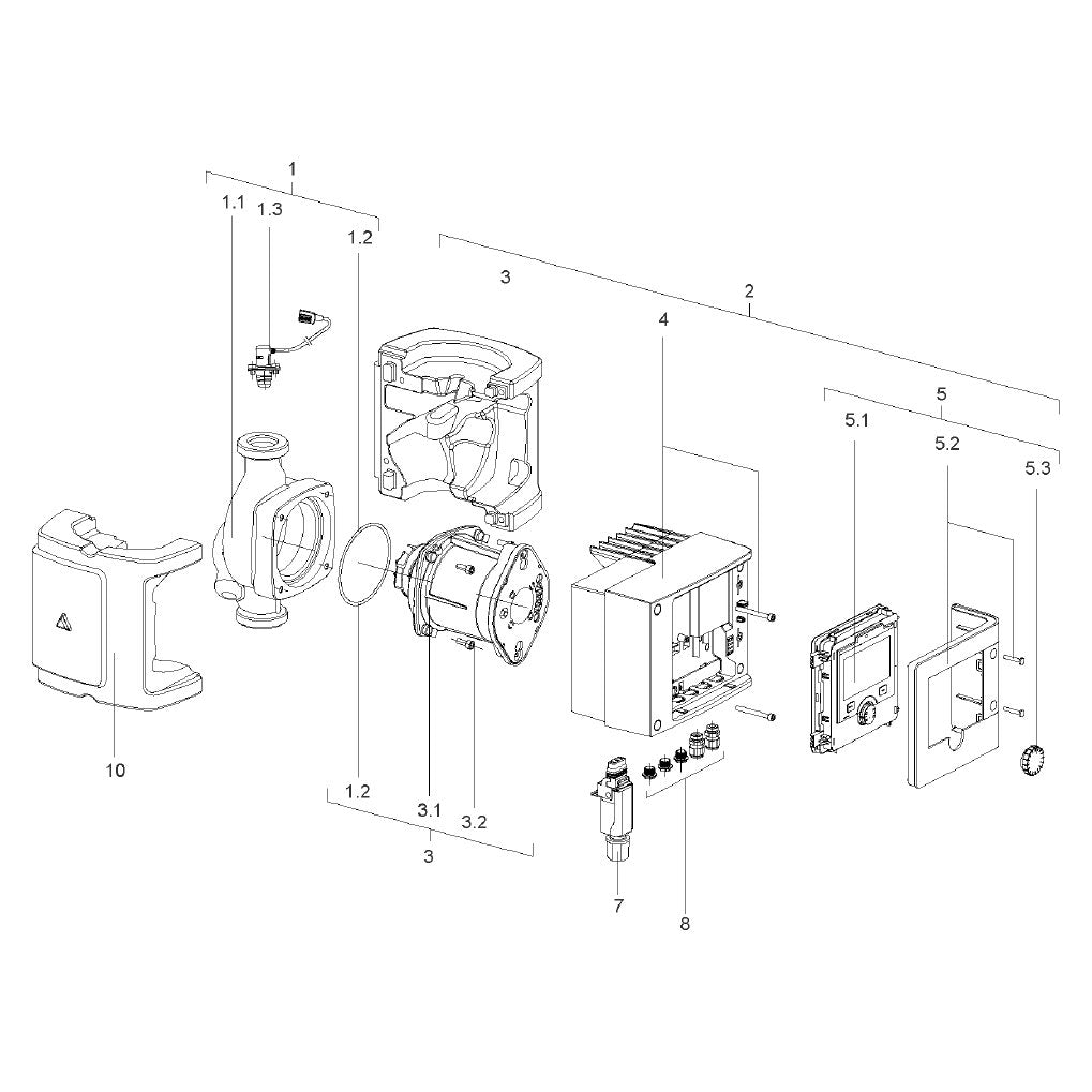 Explosionszeichnung Wilo Stratos MAXO-Z – Ersatzteil Motor Stratos MAXO-Z 25/0,5-6 SET (Art. 2194903)
