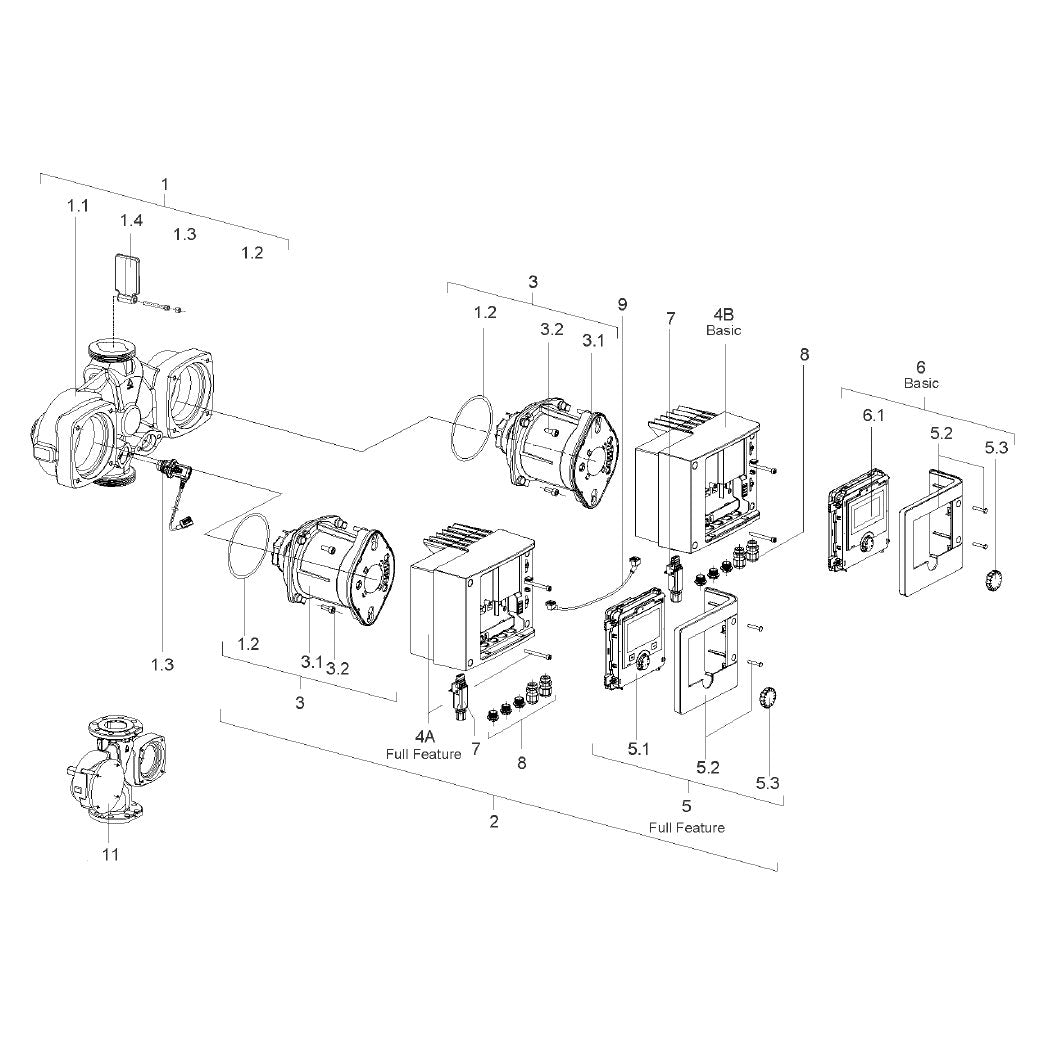 Explosionszeichnung Wilo Stratos MAXO-D – Ersatzteil Kabel STM MG25 (Art. 2194919)