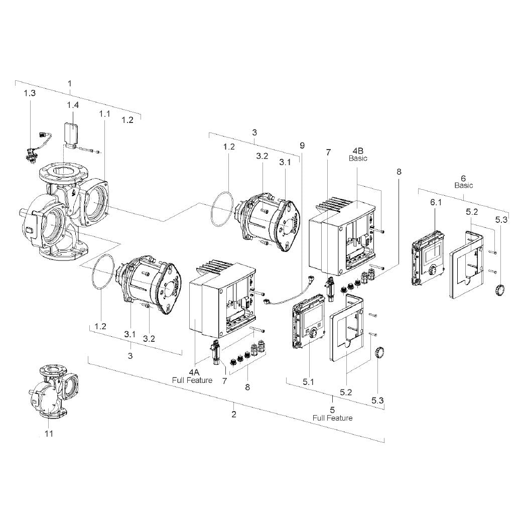 Explosionszeichnung Wilo Stratos MAXO, Stratos MAXO-D – Ersatzteil Motor Stratos MAXO(D) 40/0,5-8 SET (Art. 2194901)