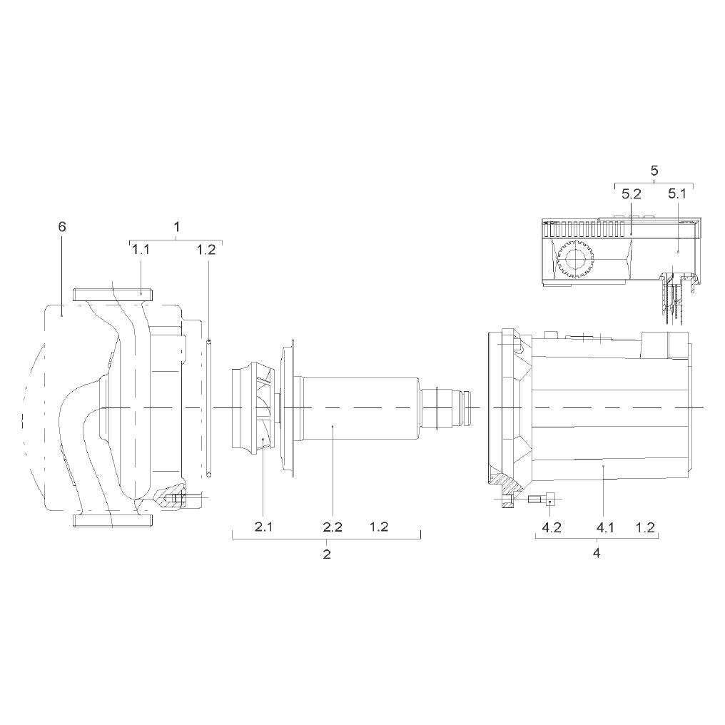Explosionszeichnung Wilo TOP-S – Ersatzteil Stator-Einheit TOP-S30/4 EM Set (Art. 2046263)