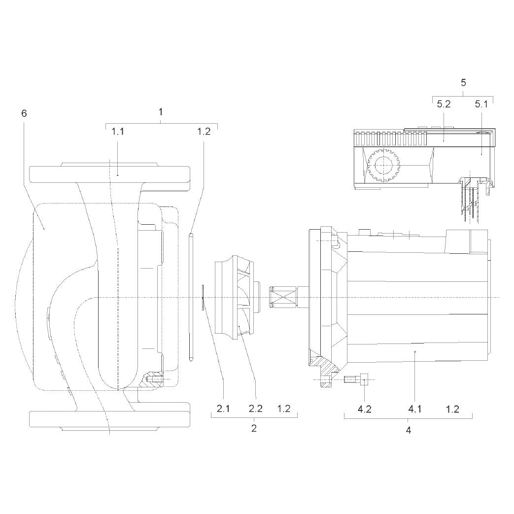 Explosionszeichnung Wilo TOP-S, TOP-SD – Ersatzteil Modul GR.72 DM ab 11/2015 SET (Art. 2168156)