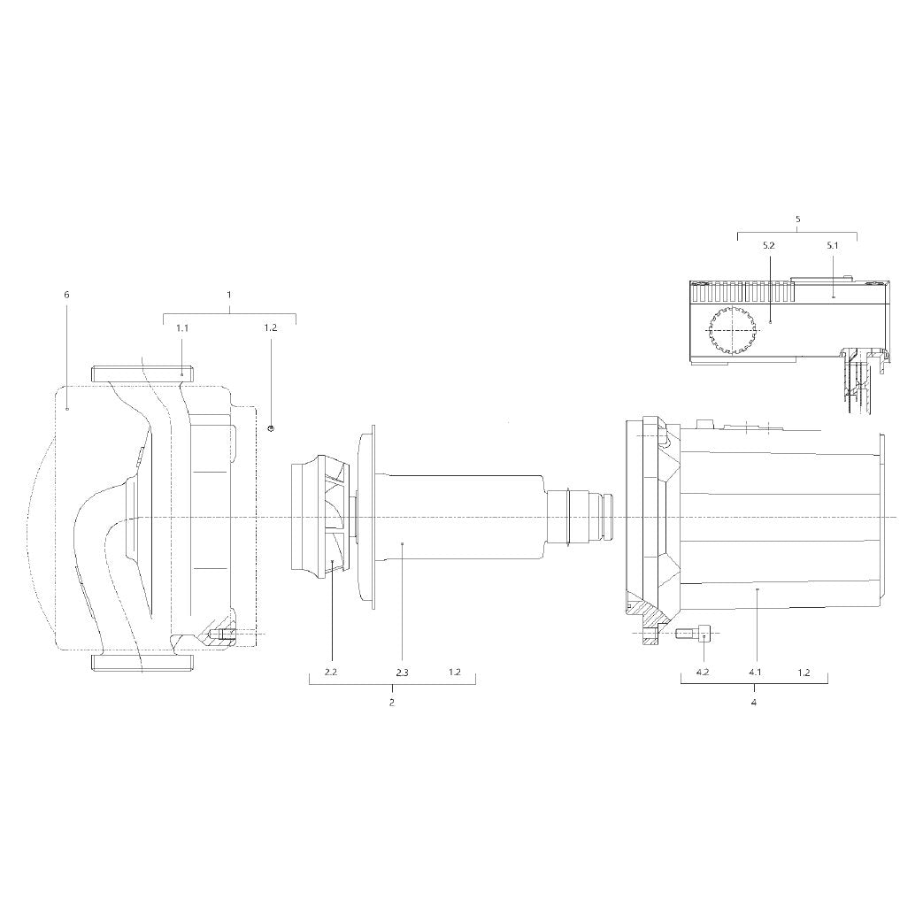 Explosionszeichnung Wilo TOP-Z – Ersatzteil Stator-Einheit TOP-Z20/4 EM Set (Art. 2046268)