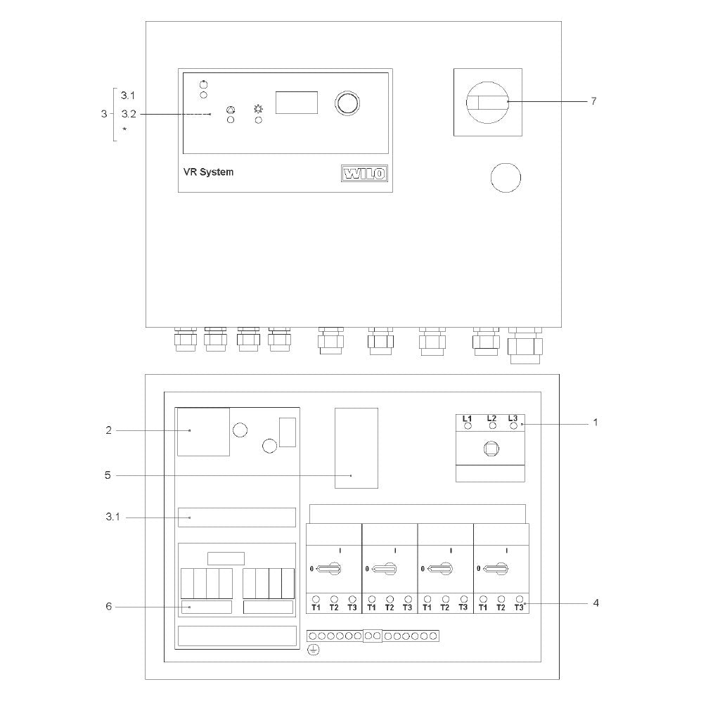 Explosionszeichnung Wilo Comfort-Vario COR MVIE/VR, VR-HVAC-System – Ersatzteil Motorschutzschalter (Art. 2050173)