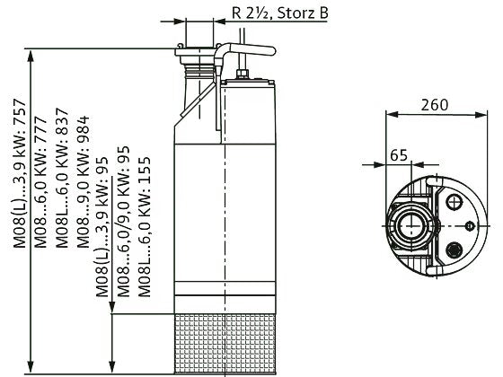 WILO Tauchmotorpumpe Padus PRO M08L/T039-540/P Art. 6083440