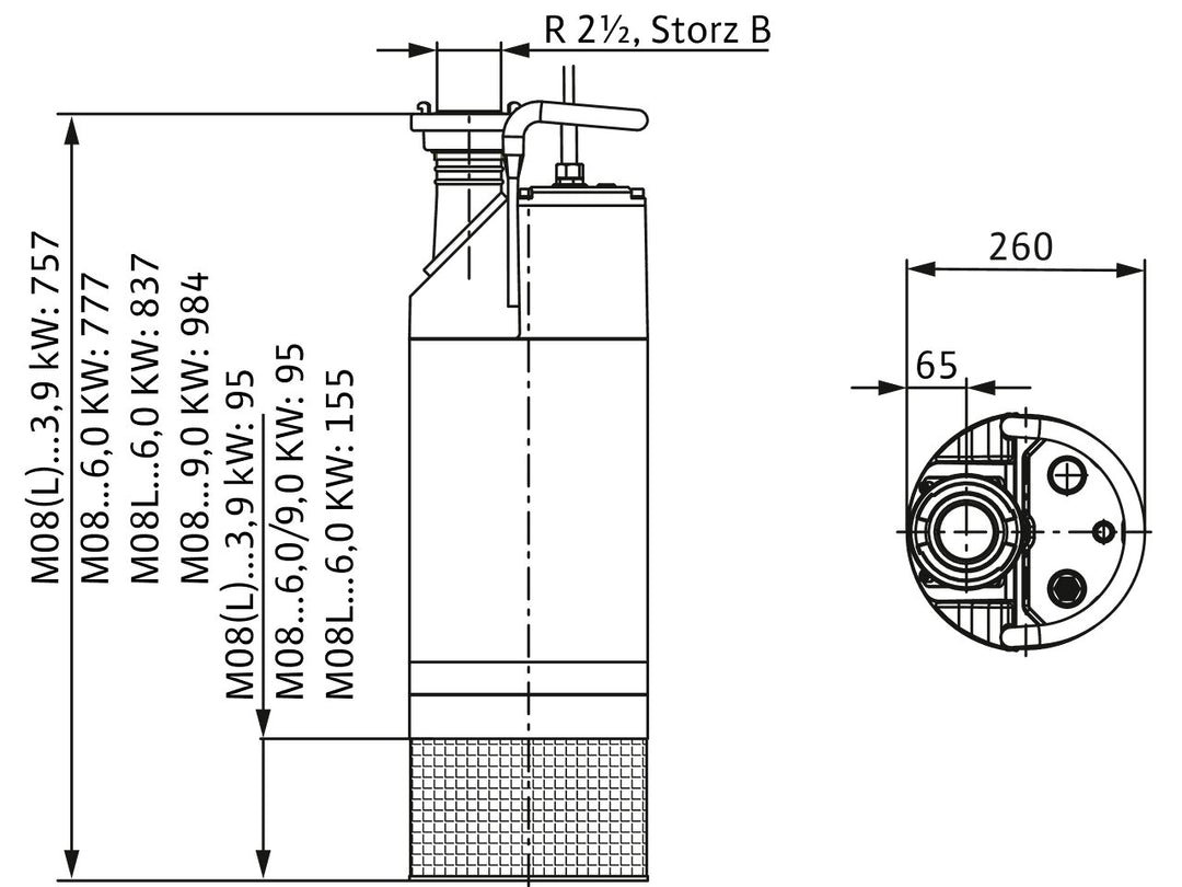 WILO Tauchmotorpumpe Padus PRO M08L/T060-540/O Art. 6089780