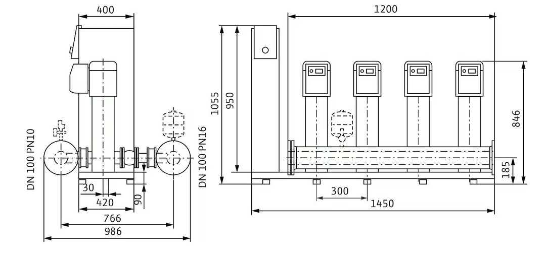 WILO Kompakte Druckerhöhungsanlage SiBoost Smart 4 HELIX VE1602 Art. 2536341