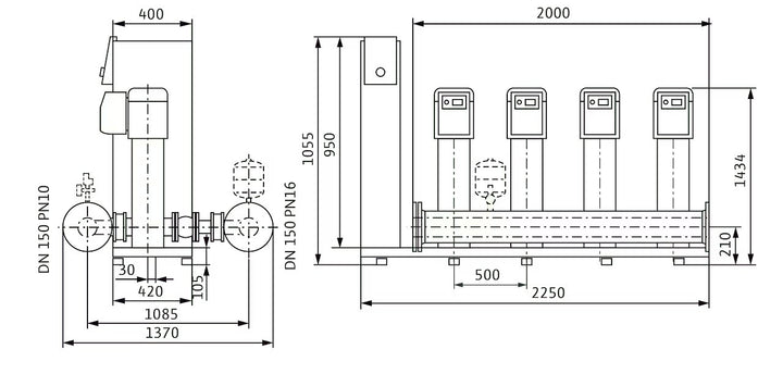 WILO Kompakte Druckerhöhungsanlage SiBoost Smart 4 HELIX VE3604-ES Art. 2547358