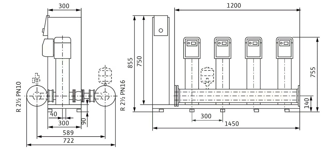 WILO Kompakte Druckerhöhungsanlage SiBoost Smart 4 HELIX VE404 Art. 2537360