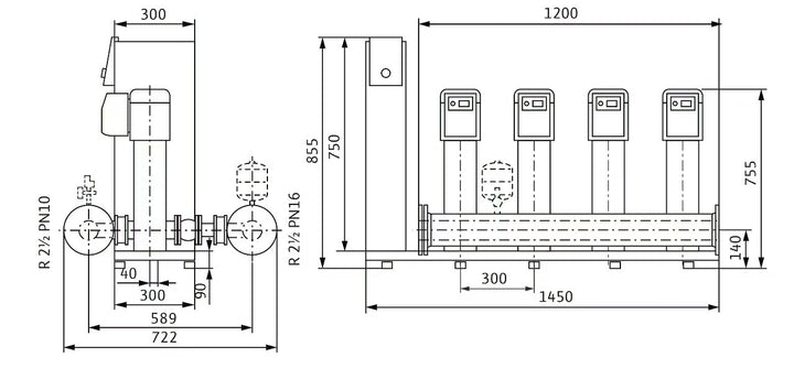 WILO Kompakte Druckerhöhungsanlage SiBoost Smart 4 HELIX VE404 Art. 2537360