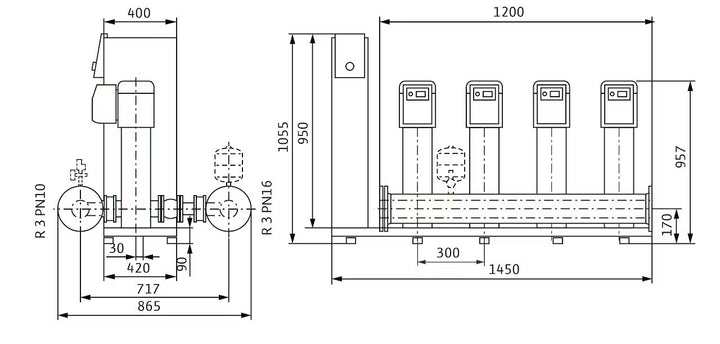 WILO Kompakte Druckerhöhungsanlage Smart 4 HELIX VE1005 Art. 2537352