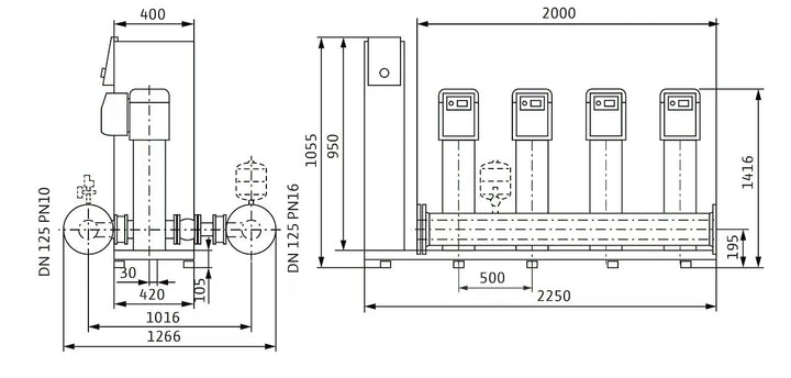 WILO Kompakte Druckerhöhungsanlage SiBoost Smart 4 HELIX VE2205-ES Art. 2547347