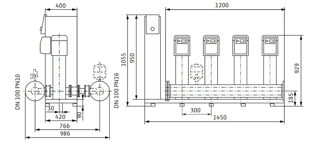 WILO Kompakte Druckerhöhungsanlage SiBoost Smart 4 HELIX VE1603/3kW Art. 2537353