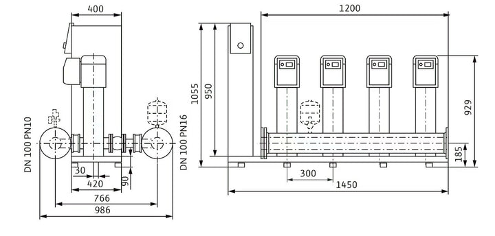 WILO Kompakte Druckerhöhungsanlage SiBoost Smart 4 HELIX VE1603/3kW Art. 2537353