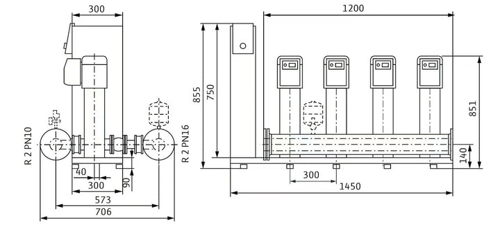 WILO Kompakte Druckerhöhungsanlage SiBoost Smart 4 HELIX VE208 Art. 2541594