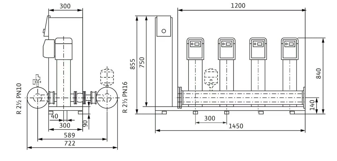 WILO Kompakte Druckerhöhungsanlage SiBoost Smart 4 HELIX VE604 Art. 2537349