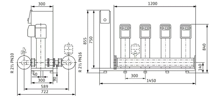WILO Kompakte Druckerhöhungsanlage SiBoost Smart 4 HELIX VE604 Art. 2537349