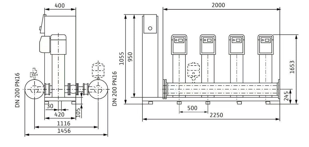 WILO Kompakte Druckerhöhungsanlage SiBoost Smart 4 HELIX VE5205-ES Art. 2547371
