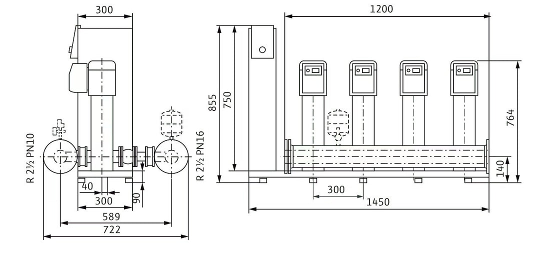 WILO Kompakte Druckerhöhungsanlage SiBoost Smart 4 HELIX VE603 Art. 2536378
