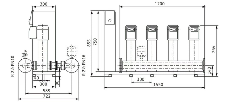 WILO Kompakte Druckerhöhungsanlage SiBoost Smart 4 HELIX VE603 Art. 2536378
