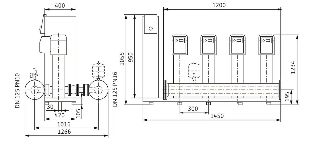 WILO Kompakte Druckerhöhungsanlage SiBoost Smart 4 HELIX VE2204-ES Art. 2547346