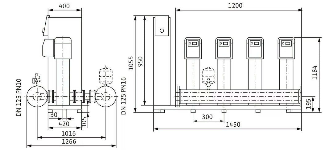 WILO Kompakte Druckerhöhungsanlage SiBoost Smart 4 HELIX VE2203-ES Art. 2547345