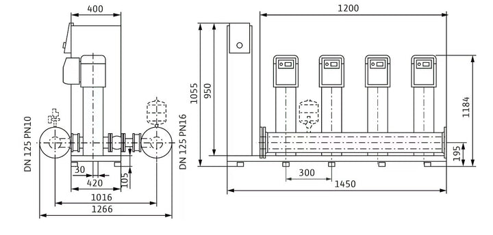 WILO Kompakte Druckerhöhungsanlage SiBoost Smart 4 HELIX VE2203-ES Art. 2547345