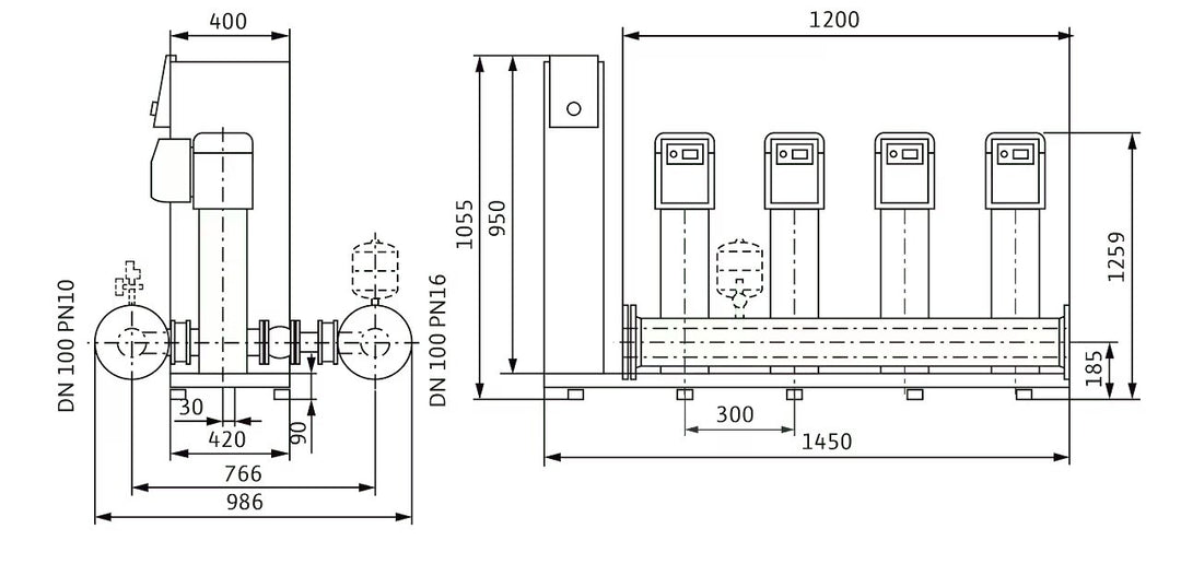 WILO Kompakte Druckerhöhungsanlage SiBoost Smart 4 HELIX VE1606 Art. 2536344