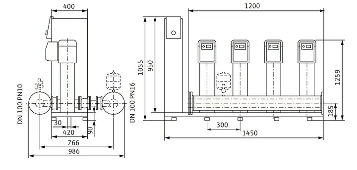 WILO Kompakte Druckerhöhungsanlage SiBoost Smart 4 HELIX VE1606 Art. 2536344