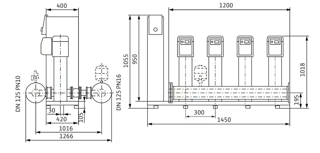 WILO Kompakte Druckerhöhungsanlage SiBoost Smart 4 HELIX VE2202/3kW-ES Art. 2547343