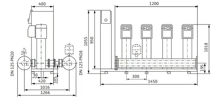 WILO Kompakte Druckerhöhungsanlage SiBoost Smart 4 HELIX VE2202/3kW-ES Art. 2547343