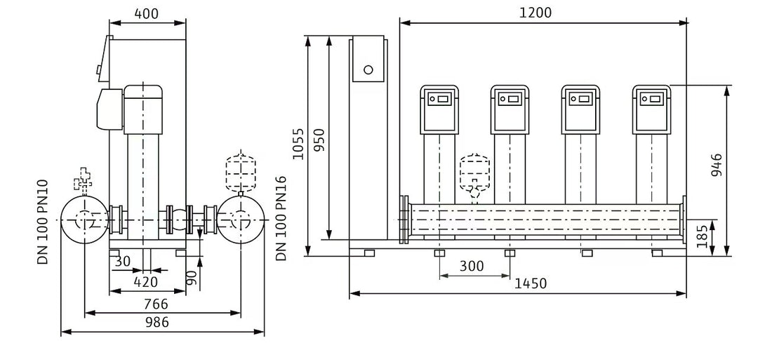 WILO Kompakte Druckerhöhungsanlage SiBoost Smart 4 HELIX VE1603/4kW Art. 2536342