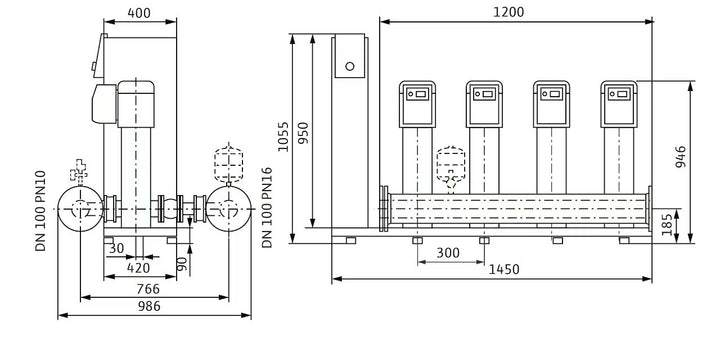 WILO Kompakte Druckerhöhungsanlage SiBoost Smart 4 HELIX VE1603/4kW Art. 2536342