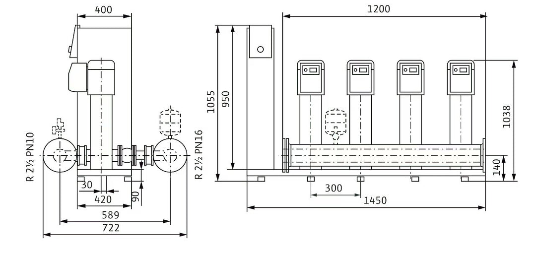 WILO Kompakte Druckerhöhungsanlage SiBoost Smart 4 HELIX VE608 Art. 2537350