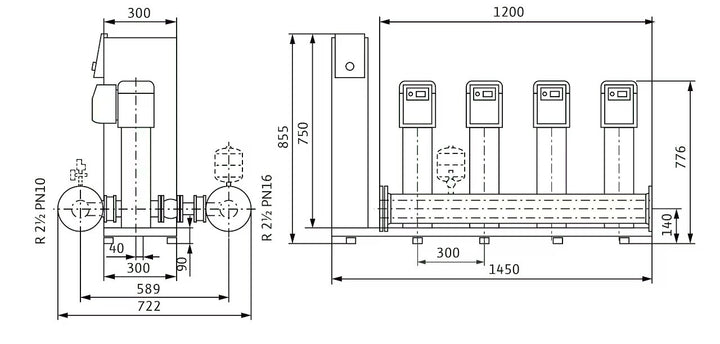 WILO Kompakte Druckerhöhungsanlage SiBoost Smart 4 HELIX VE405 Art. 2537624