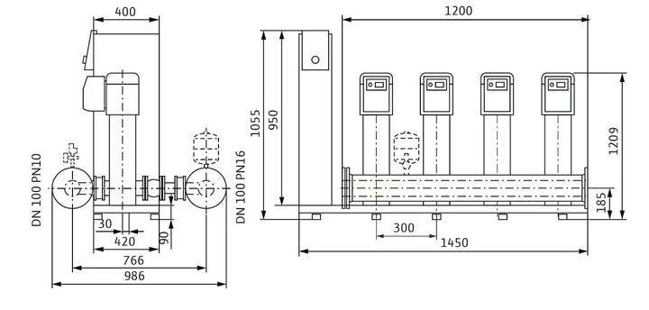 WILO Kompakte Druckerhöhungsanlage SiBoost Smart 4 HELIX VE1605 Art. 2536343