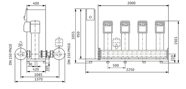 WILO Kompakte Druckerhöhungsanlage SiBoost Smart 4 HELIX VE3605-ES Art. 2547359
