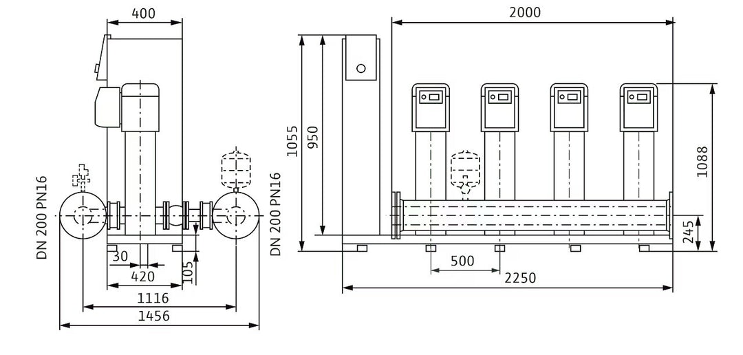 WILO Kompakte Druckerhöhungsanlage SiBoost Smart 4 HELIX VE5202-ES Art. 2547368