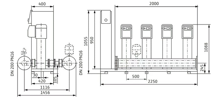 WILO Kompakte Druckerhöhungsanlage SiBoost Smart 4 HELIX VE5202-ES Art. 2547368