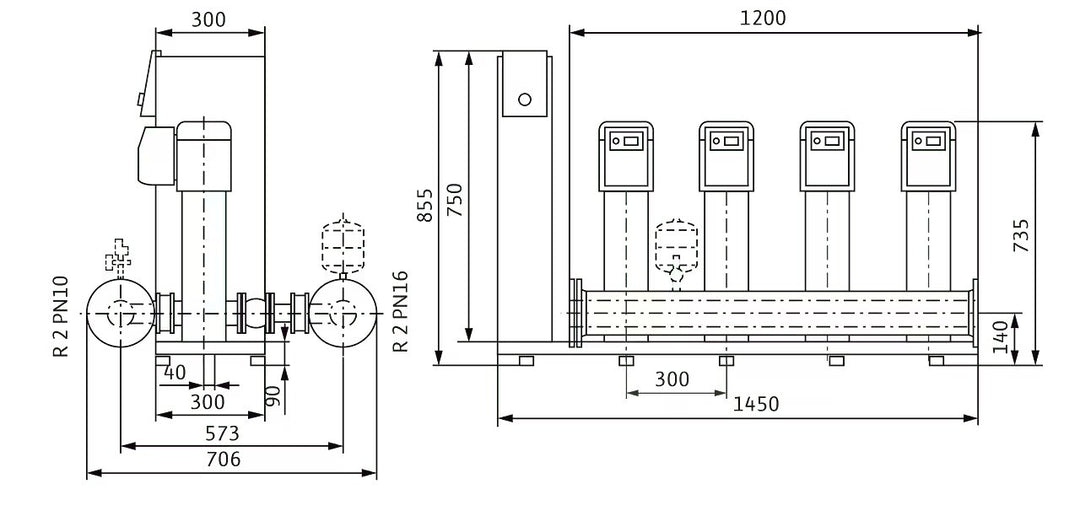 WILO Kompakte Druckerhöhungsanlage SiBoost Smart 4 HELIX VE204 Art. 2541592