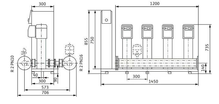 WILO Kompakte Druckerhöhungsanlage SiBoost Smart 4 HELIX VE204 Art. 2541592